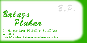 balazs pluhar business card